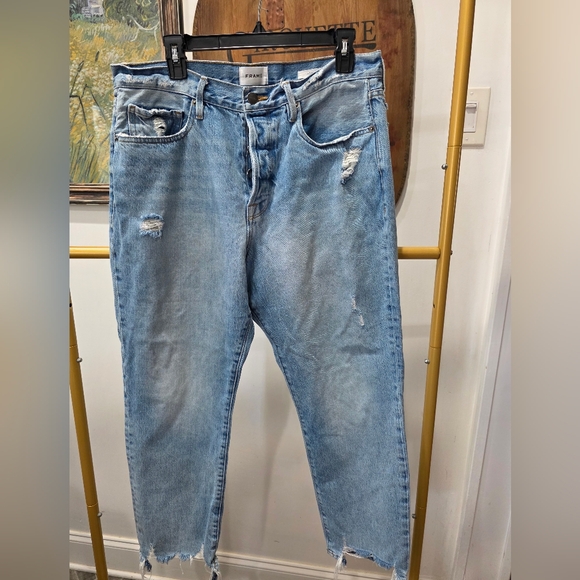Frame Denim Le Original Distressd Light Blue Jeans - Picture 6 of 9